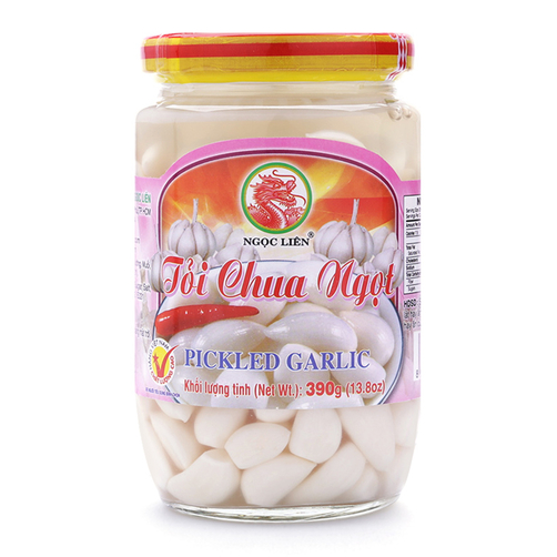 Tỏi Chua Ngọt Ngọc Liên hủ  thủy tinh 390g